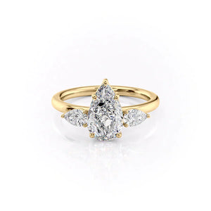 The Lauren Set With A 4.5 Carat Pear Moissanite