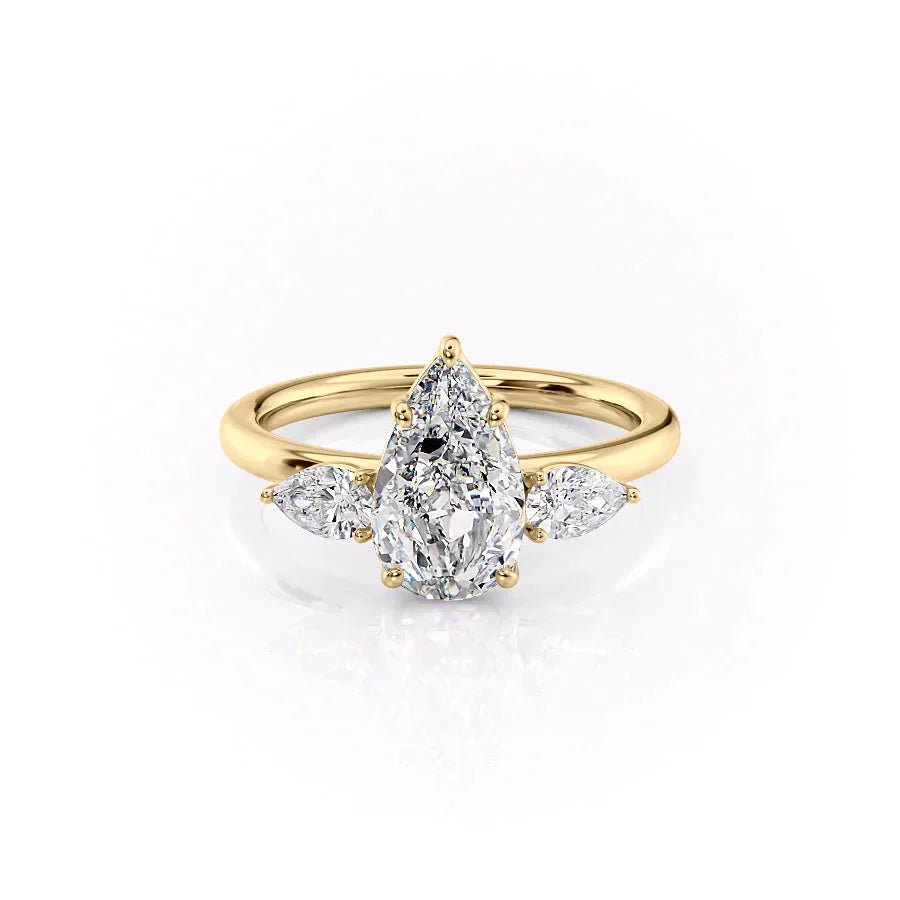 The Lauren Set With A 1.5 Carat Pear Moissanite