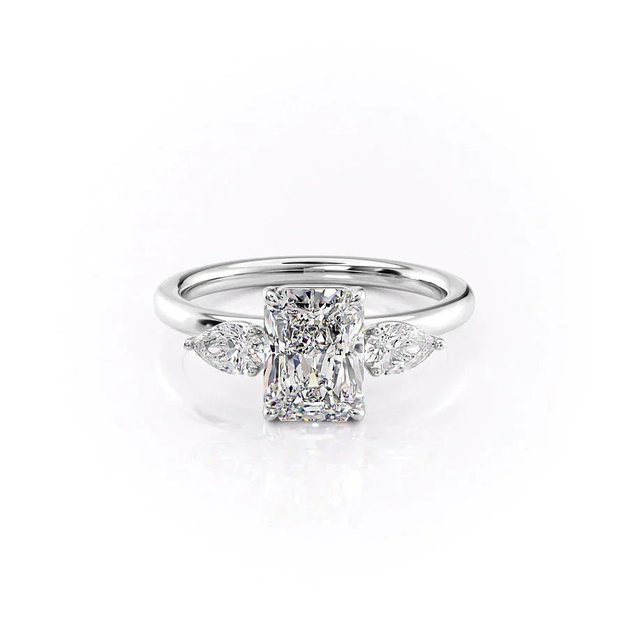 The Lauren Set With A 2.5 Carat Radiant Lab Diamond