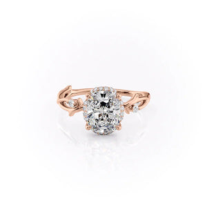 The Halo Twig Set With A 3 Carat Elongated Cushion Lab Diamond