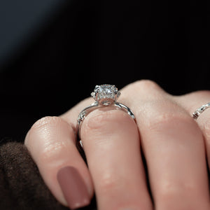 The Halo Twig Set With A 2 Carat Oval Lab Diamond