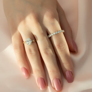 The Halo Twig Set With A 2 Carat Oval Lab Diamond