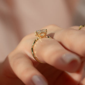 The Halo Twig Set With A 2 Carat Princess Lab Diamond