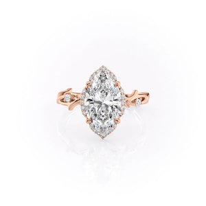 The Halo Twig Set With A 1.5 Carat Marquise Moissanite