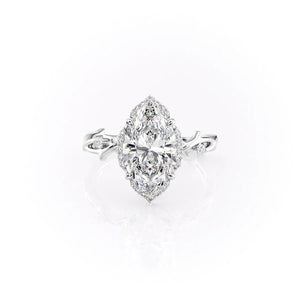 The Halo Twig Set With A Marquise Moissanite