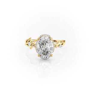 The Halo Twig Set With A 3 Carat Oval Lab Diamond