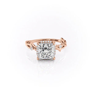 The Halo Twig Set With A 1.5 Carat Princess Lab Diamond