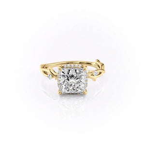 The Halo Twig Set With A Princess Moissanite