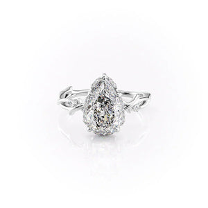 The Halo Twig Set With A 2 Carat Pear Lab Diamond