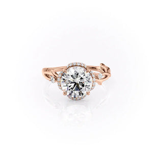 The Halo Twig Set With A 2.5 Carat Round Lab Diamond