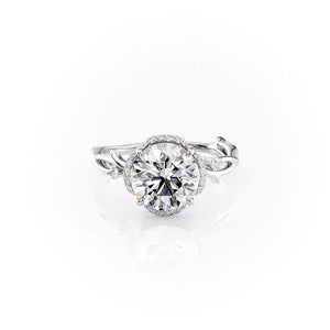 The Halo Twig Set With A 3 Carat Round Lab Diamond