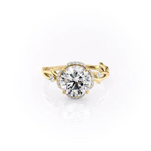 The Halo Twig Set With A 3.5 Carat Round Moissanite