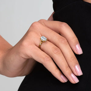 The Halo Twig Set With A 2.5 Carat Radiant Lab Diamond