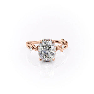 The Halo Twig Set With A Radiant Moissanite