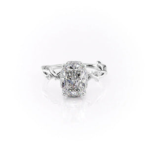 The Halo Twig Set With A Radiant Moissanite