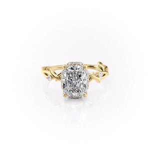 The Halo Twig Set With A Radiant Moissanite