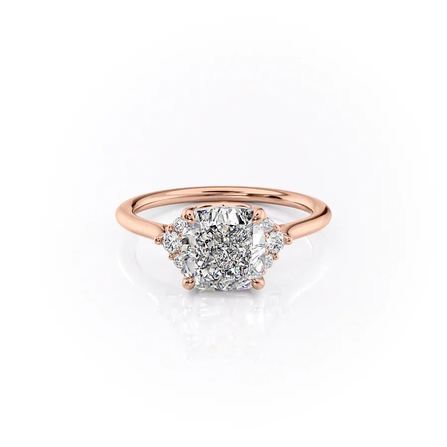 The Victoria Set With A 2.5 Carat Cushion Lab Diamond