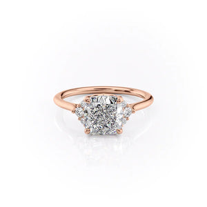 The Victoria Set With A 1.5 Carat Cushion Moissanite