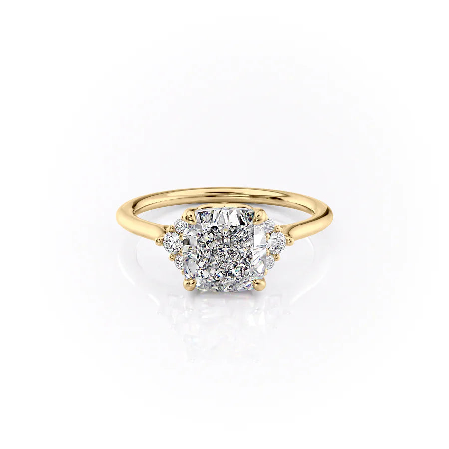 The Victoria Set With A 3.5 Carat Cushion Moissanite