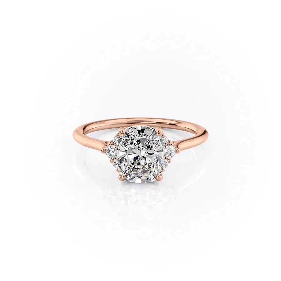 The Victoria Set With A 2 Carat Elongated Cushion Lab Diamond