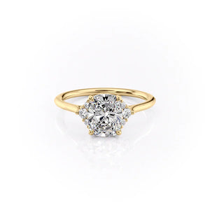 The Victoria Set With A 1 Carat Elongated Cushion Lab Diamond