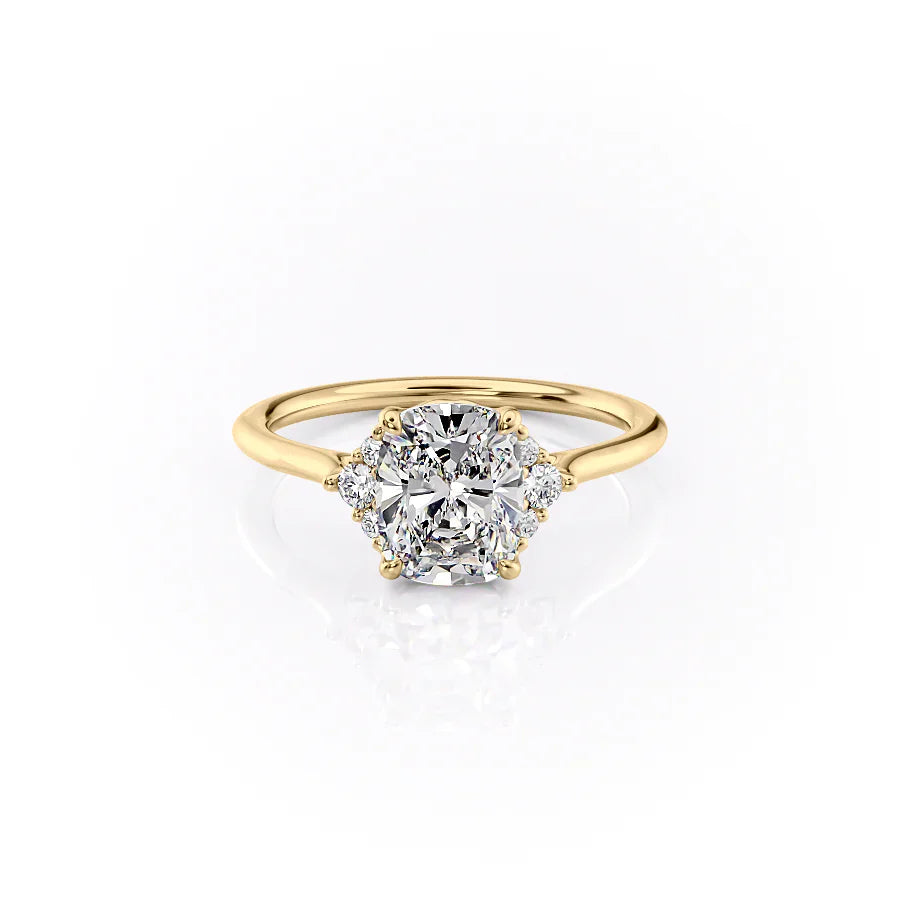 The Victoria Set With A 1.5 Carat Elongated Cushion Moissanite