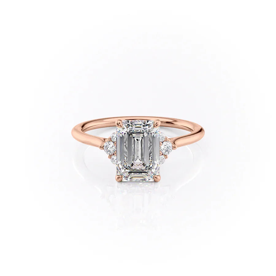The Victoria Set With A 3 Carat Emerald Lab Diamond