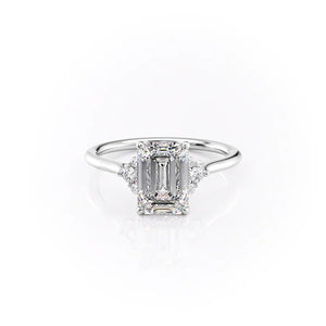 The Victoria Set With A 2.5 Carat Emerald Moissanite