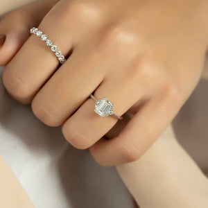 The Victoria Set With A 2 Carat Emerald Lab Diamond