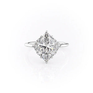 The Victoria Set With A 2.5 Carat Marquise Moissanite