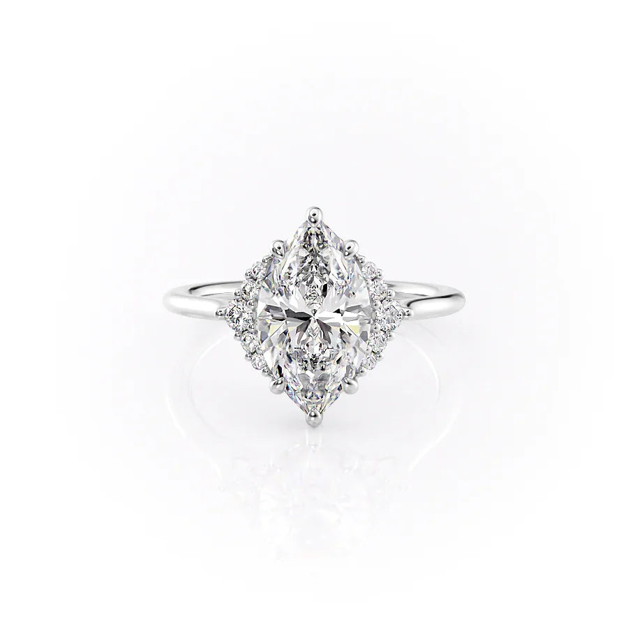 The Victoria Set With A 3.5 Carat Marquise Moissanite
