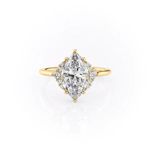 The Victoria Set With A 3.5 Carat Marquise Moissanite