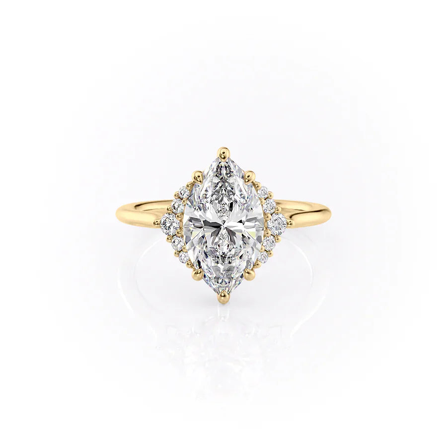 The Victoria Set With A 4.5 Carat Marquise Moissanite