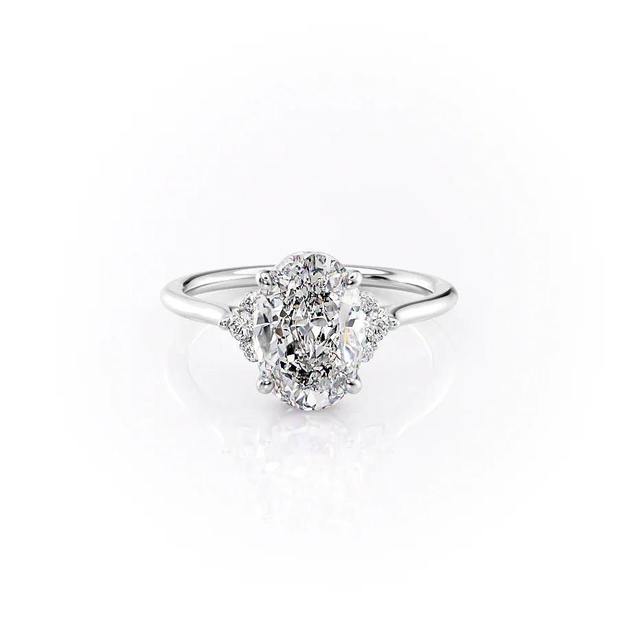 The Victoria Set With A 3.5 Carat Oval Moissanite