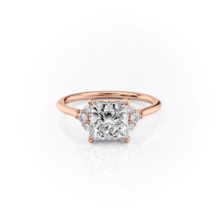 The Victoria Set With A 3.5 Carat Princess Moissanite