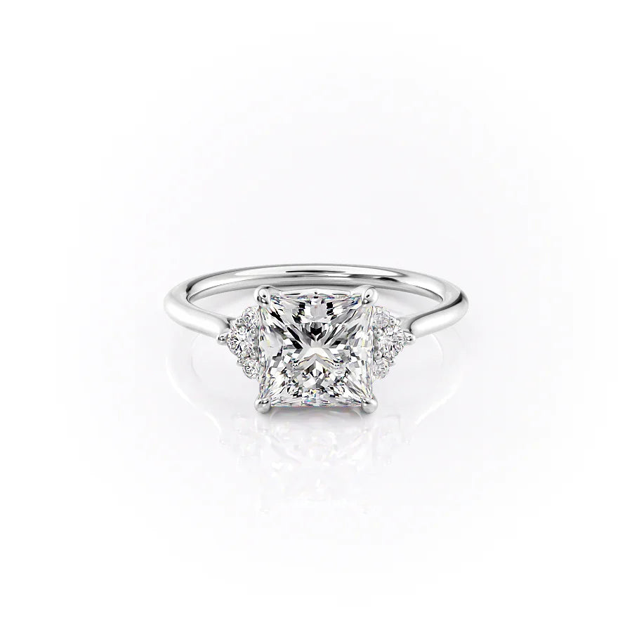 The Victoria Set With A 2.5 Carat Princess Lab Diamond