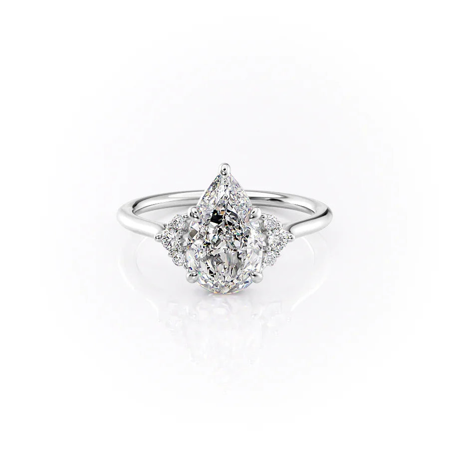 The Victoria Set With A 3.5 Carat Pear Moissanite