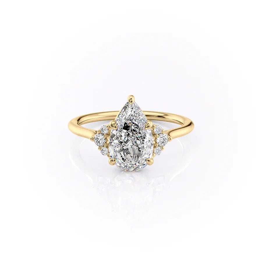 The Victoria Set With A 1 Carat Pear Lab Diamond