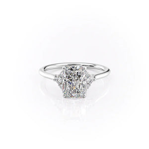 The Victoria Set With A 2.5 Carat Radiant Moissanite