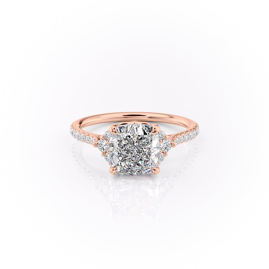 The Pave Victoria Set With A 1.5 Carat Cushion Lab Diamond
