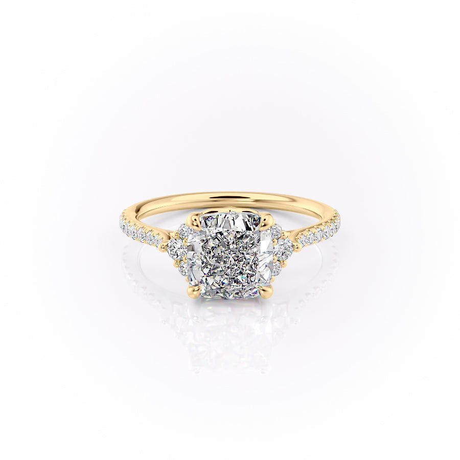 The Pave Victoria Set With A 1.5 Carat Cushion Moissanite