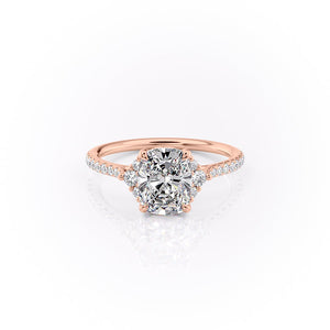 The Pave Victoria Set With A 4.5 Carat Elongated Cushion Moissanite