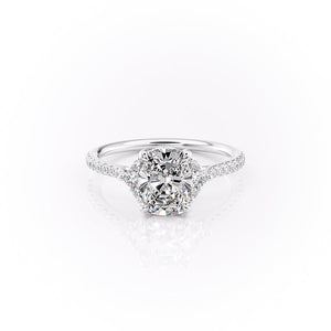 The Pave Victoria Set With A 1.5 Carat Elongated Cushion Moissanite