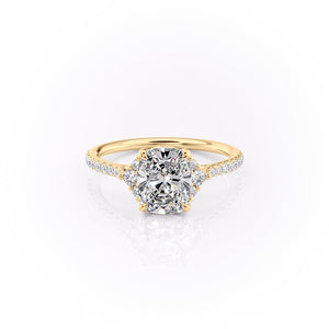 The Pave Victoria Set With A 2 Carat Elongated Cushion Lab Diamond