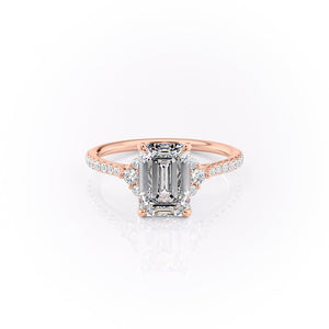 The Pave Victoria Set With A 3.5 Carat Emerald Moissanite
