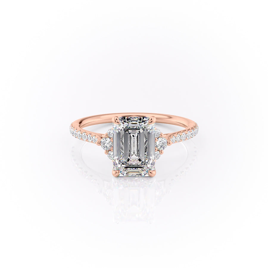 The Pave Victoria Set With A 1.5 Carat Emerald Moissanite
