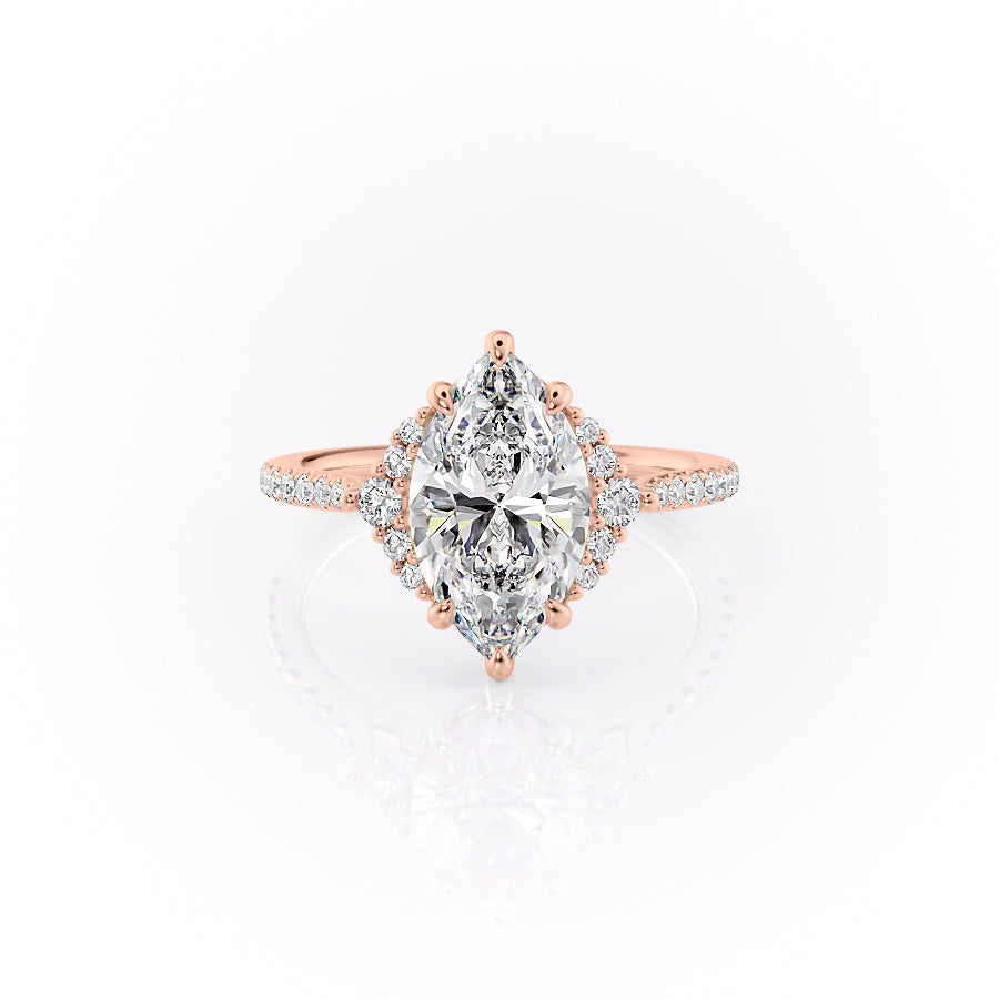 The Pave Victoria Set With A 2.5 Carat Marquise Moissanite