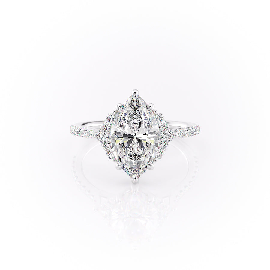 The Pave Victoria Set With A 1 Carat Marquise Lab Diamond