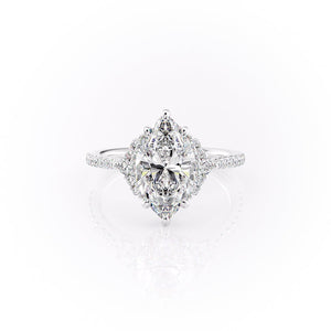 The Pave Victoria Set With A 2.5 Carat Marquise Moissanite
