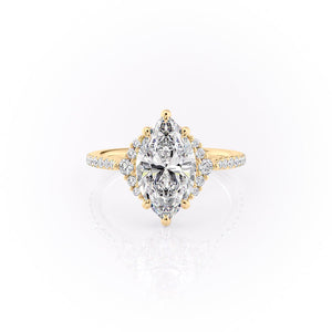 The Pave Victoria Set With A 2.5 Carat Marquise Moissanite